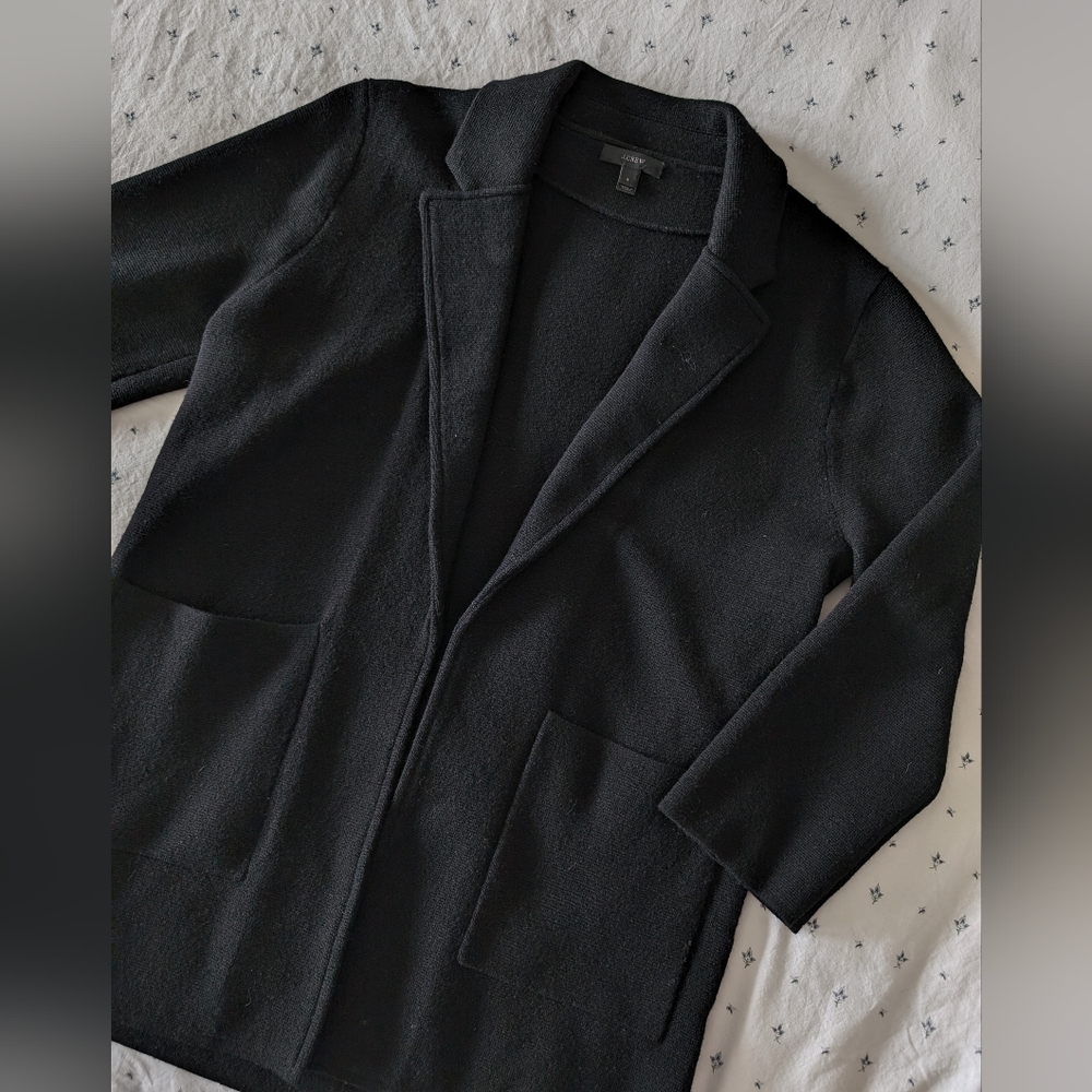 Like New J. Crew Sweater Blazer in Black size small